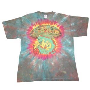 Vintage 1990s Grateful Dead Rainbow Productions Trippy Mushroom Tie Dyed T-Shirt